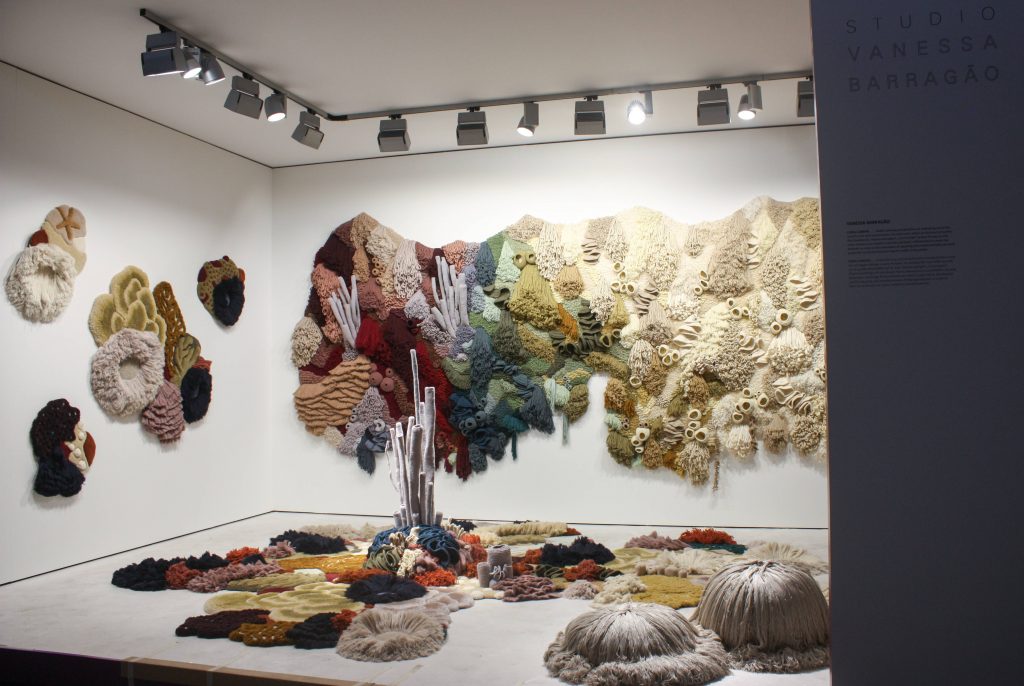 Vanessa Barragão's Coral Garden Tapestry, on view at Domotex Hannover