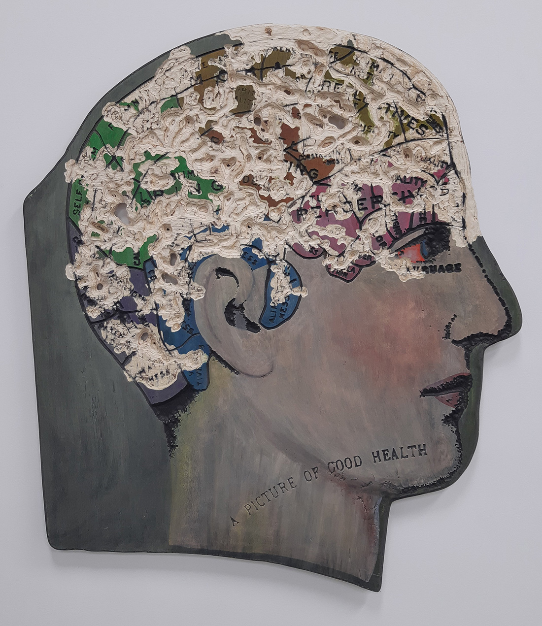 Image of head, mixed media by Marnie Blair