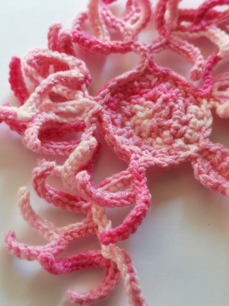 Crocheted Cancer Cell SciArt by Tahani Baakdhah