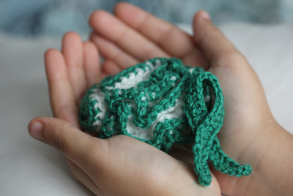 Crocheted Cerebral Palsy Awareness sciart by Tahani Baakdhah