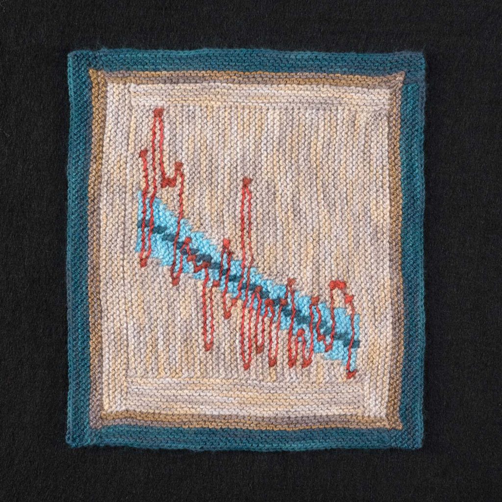 knitted graph showing changes in transition speed over time. 