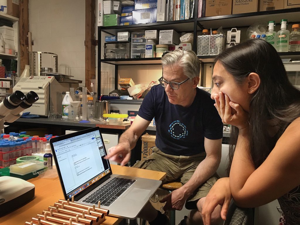 Laara Cerman and Scott Pownall at work on Flora's Song No. 1 in C Major