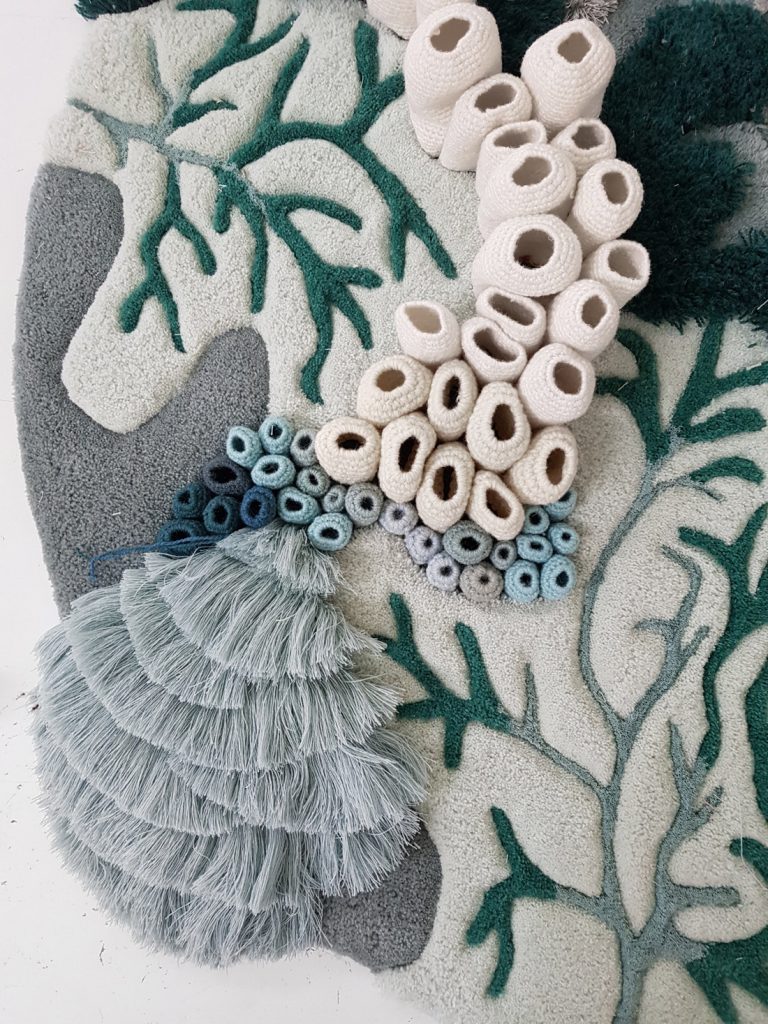 crocheted coral reef sciart 