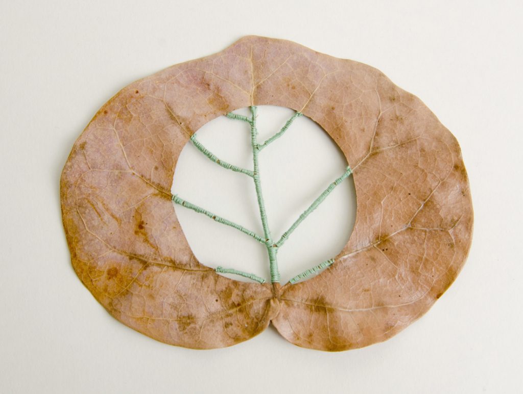 embroidered leaf art