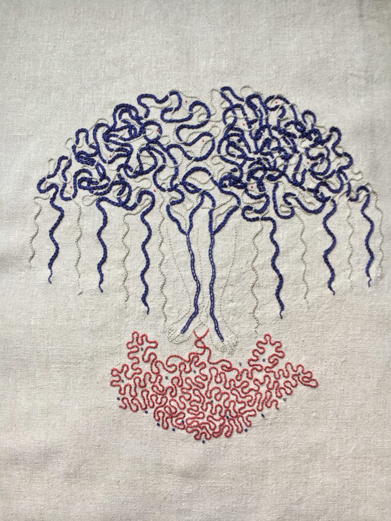 embroidered sciart by Lia Pas 