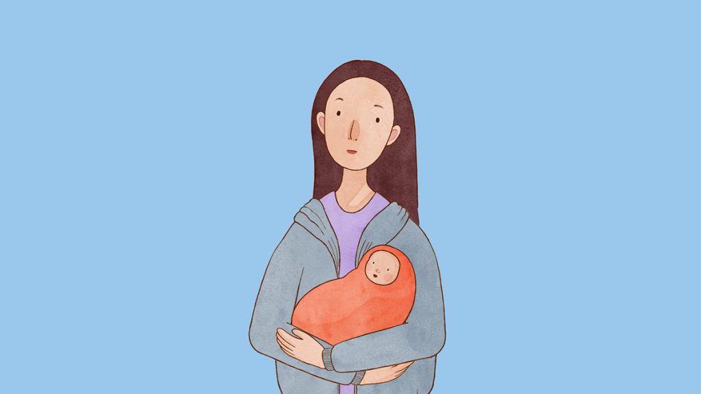 HIV Transmission Through Breastfeeding (thesis 2019) by Sarah Crawley. A woman holding her baby. 