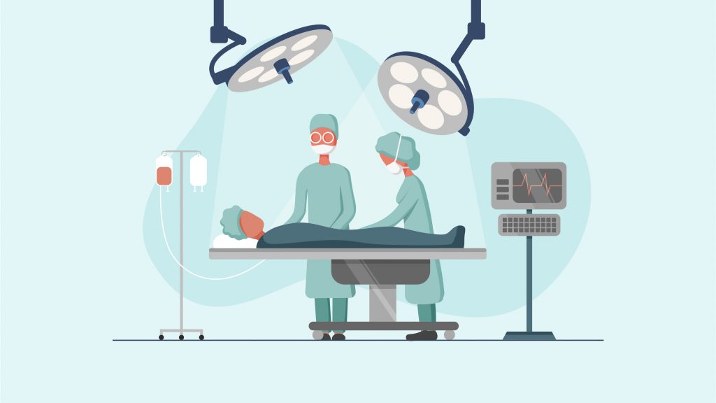 Animation 2D by Avesta Rastan. the image shows two doctor operating a patient. 