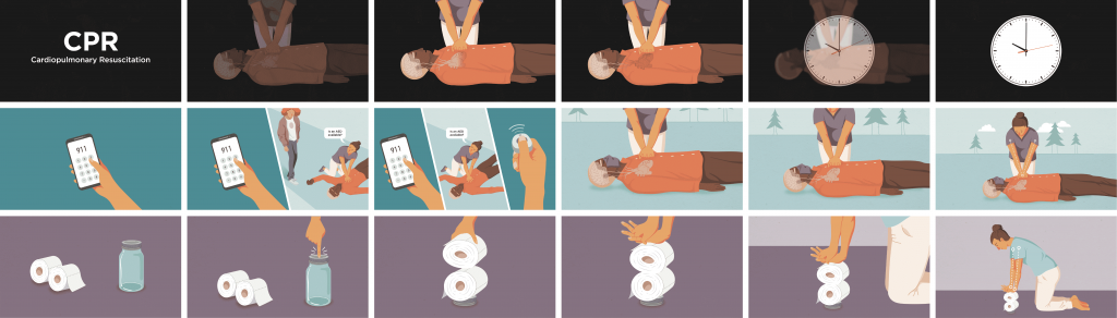 Animation 2D Process by Avesta Rastan. Animated version of CPR process - On how to give one in case of emergency. 