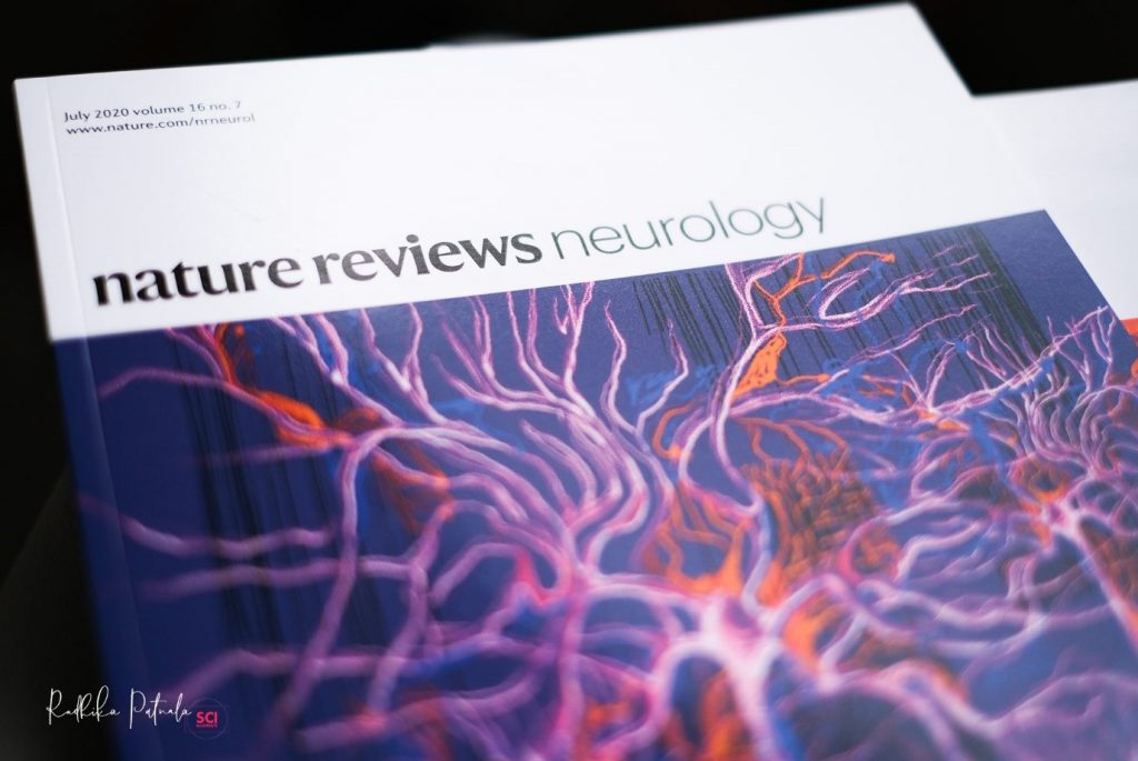 The Guardians – Featured on Nature Reviews Neurology (2020) by Dr Radhika Patnala. A image of neurons used as the journal cover page. 