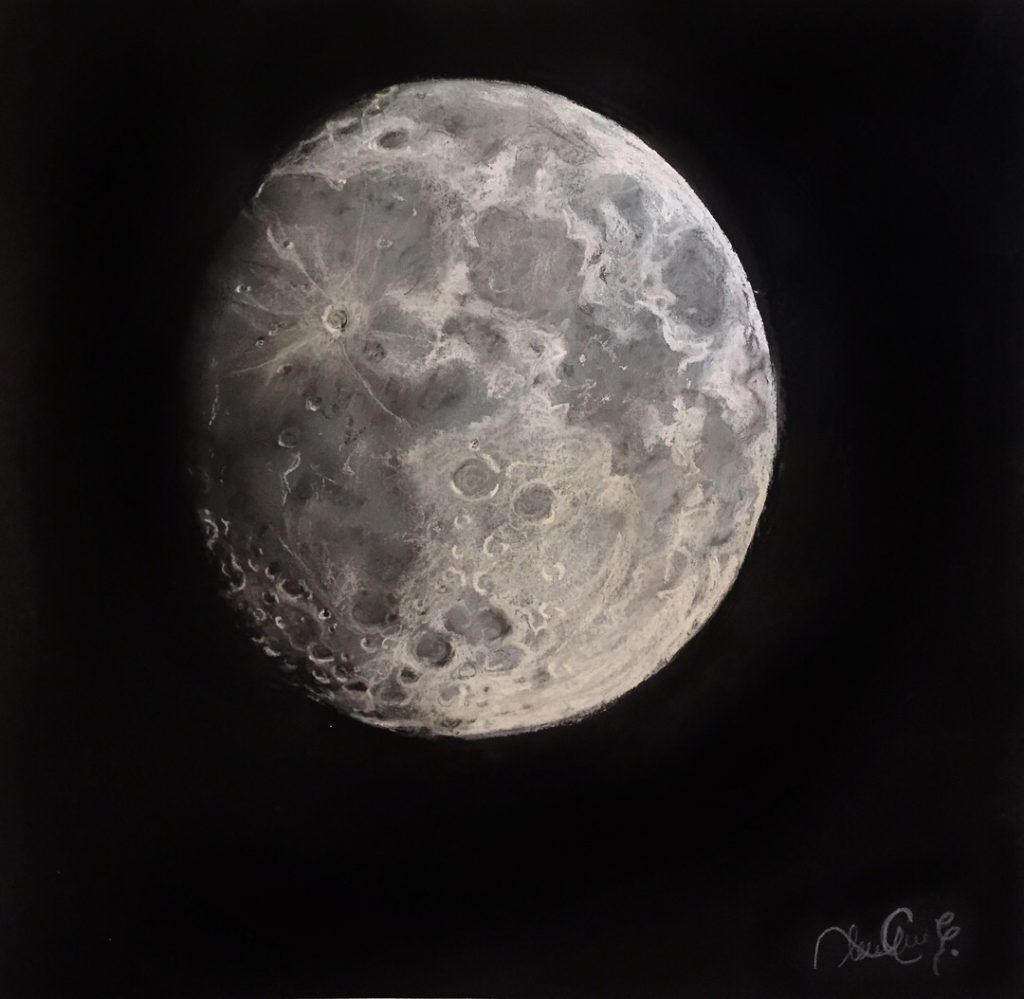Pastel drawing created during observing sessions at night
with a telescope and binoculars.
