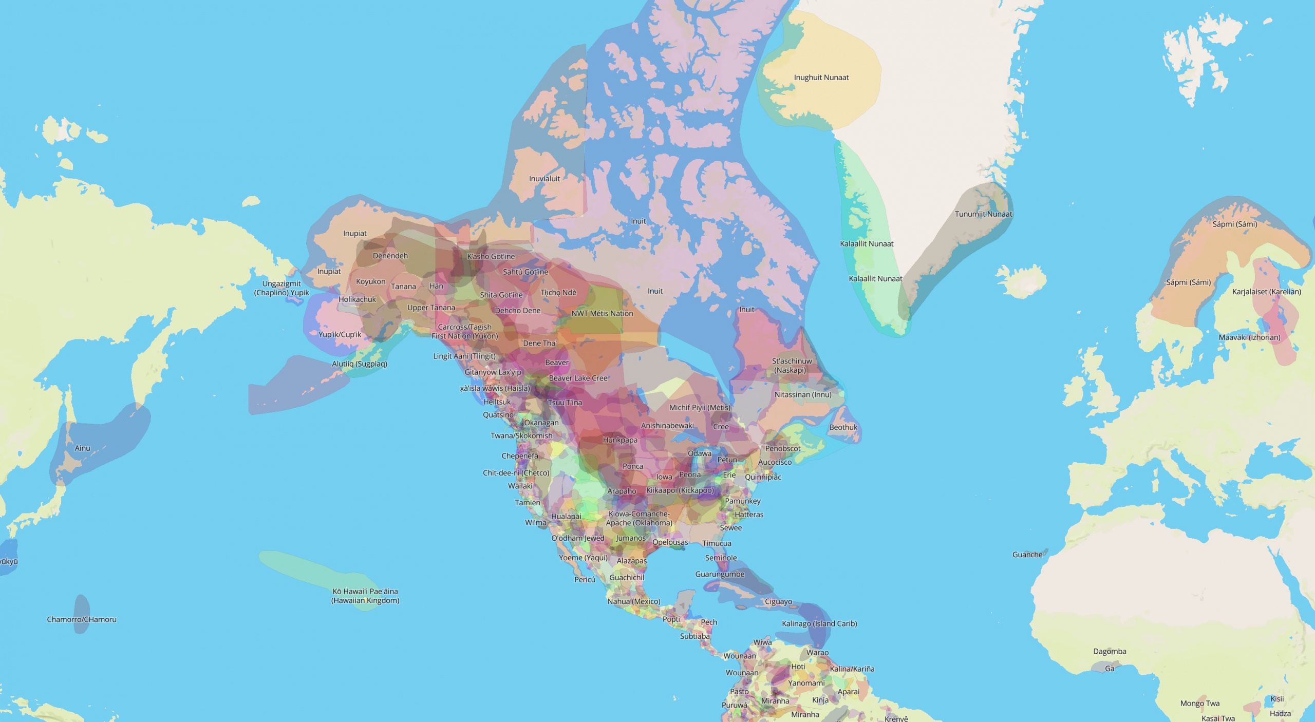 A map of Canada with Indigenous territories displayed.